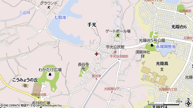 〒811-3224 福岡県福津市手光の地図