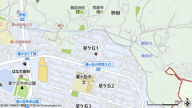 〒807-1264 福岡県北九州市八幡西区星ケ丘の地図