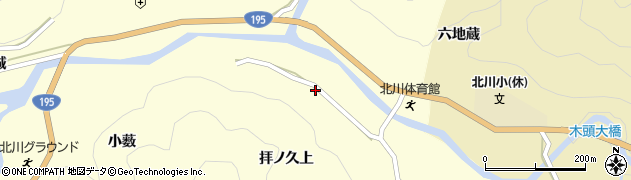 徳島県那賀郡那賀町木頭北川拝ノ久上19周辺の地図