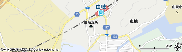 美波町由岐支所周辺の地図