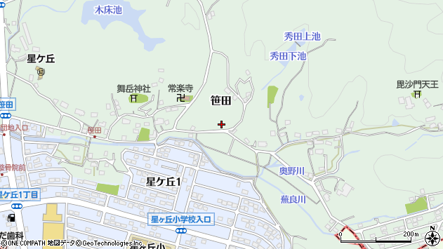 〒807-1265 福岡県北九州市八幡西区笹田の地図