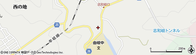 徳島県美波町（海部郡）西の地（谷裏）周辺の地図