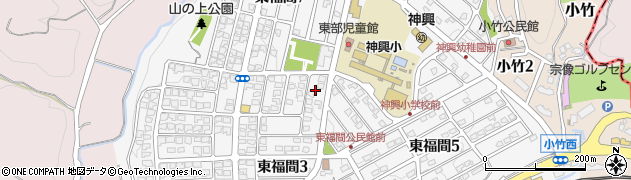 福岡県福津市東福間周辺の地図