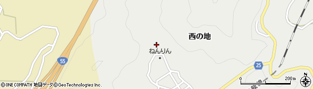徳島県美波町（海部郡）西の地（大谷）周辺の地図