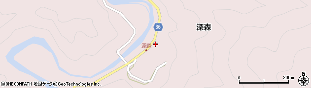 徳島県那賀町（那賀郡）深森（東畑）周辺の地図