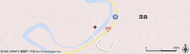 徳島県那賀町（那賀郡）深森（日浦）周辺の地図
