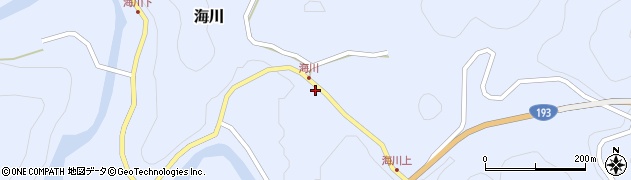 徳島県那賀郡那賀町海川ヲフウチ周辺の地図