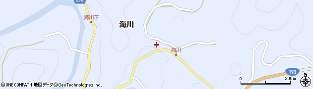 徳島県那賀郡那賀町海川ヲフウチ90周辺の地図