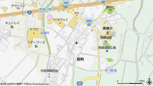 〒811-3424 福岡県宗像市原町の地図
