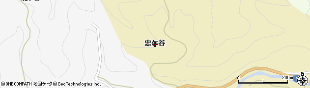 徳島県那賀郡那賀町成瀬忠ケ谷周辺の地図