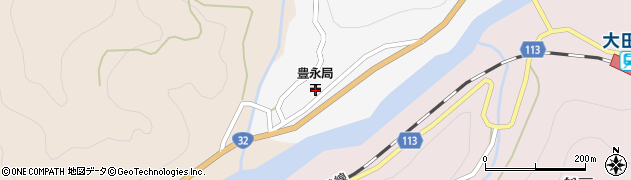 豊永郵便局周辺の地図
