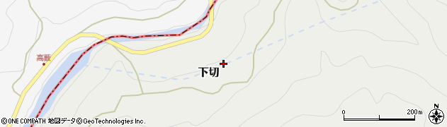 高知県土佐郡大川村下切周辺の地図
