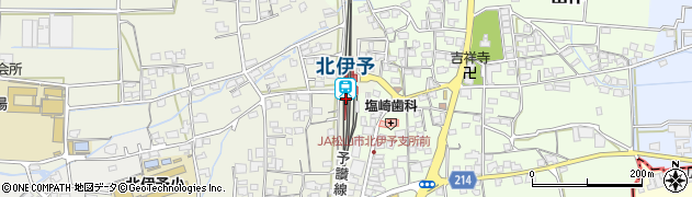 北伊予駅周辺の地図