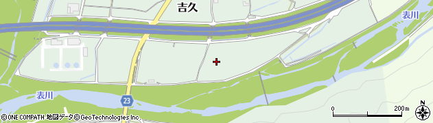 愛媛県東温市吉久周辺の地図