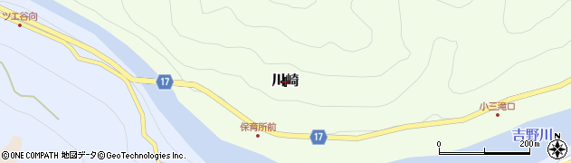 高知県大川村（土佐郡）川崎周辺の地図