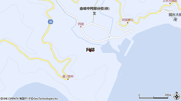 〒779-2106 徳島県海部郡美波町阿部の地図