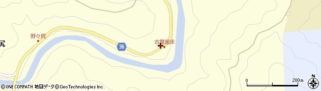 徳島県那賀町（那賀郡）古屋（釜床）周辺の地図