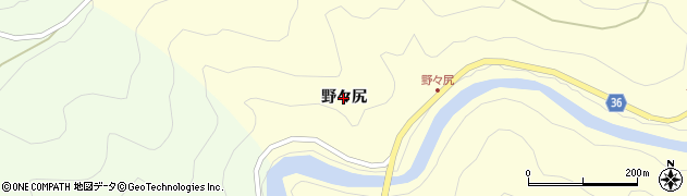 徳島県那賀町（那賀郡）古屋（野々尻）周辺の地図