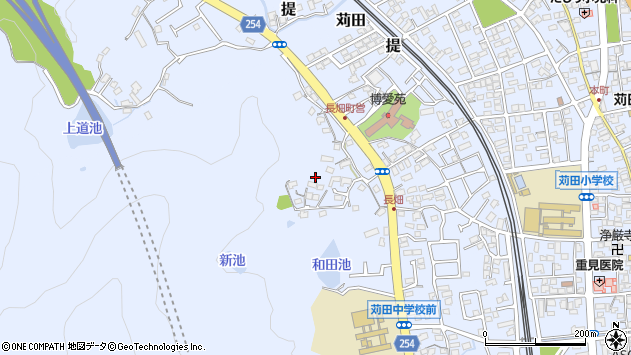 〒800-0364 福岡県京都郡苅田町提の地図