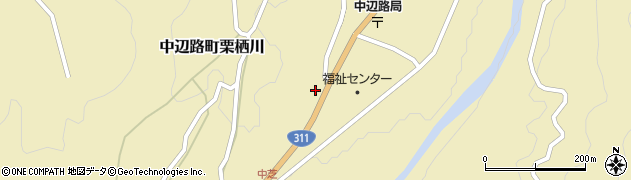 和歌山県田辺市中辺路町栗栖川187周辺の地図