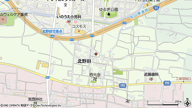 〒791-0215 愛媛県東温市北野田の地図