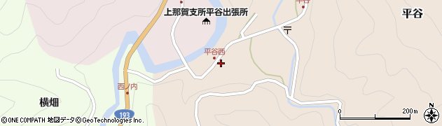 徳島県那賀町（那賀郡）平谷（西浦）周辺の地図