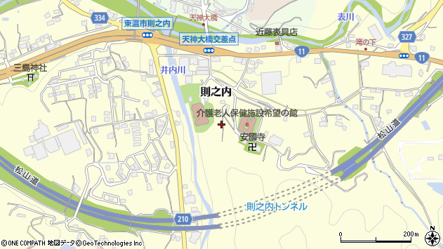 〒791-0313 愛媛県東温市則之内丙の地図