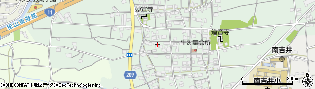 愛媛県東温市牛渕周辺の地図