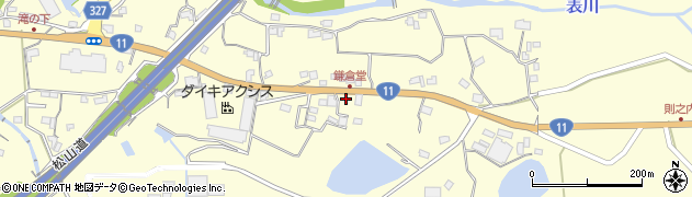 愛媛県東温市則之内甲周辺の地図