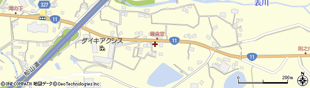 愛媛県東温市則之内（甲）周辺の地図