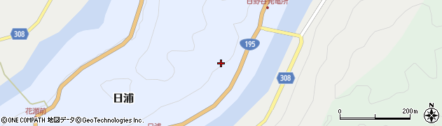 徳島県那賀町（那賀郡）日浦（日浦山）周辺の地図