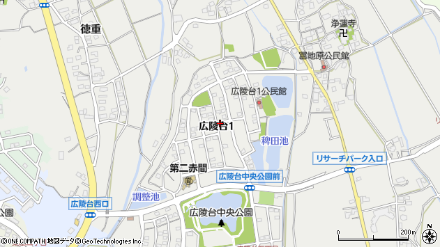 〒811-4165 福岡県宗像市広陵台の地図