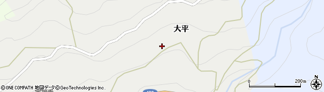 高知県大豊町（長岡郡）大平周辺の地図