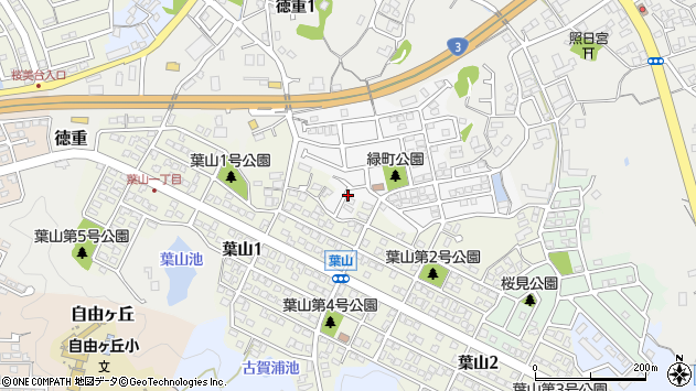 〒811-4172 福岡県宗像市緑町の地図