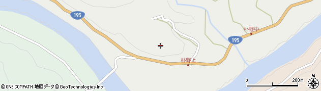 徳島県那賀町（那賀郡）朴野（上平間）周辺の地図