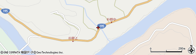 徳島県那賀郡那賀町朴野西ノ谷周辺の地図