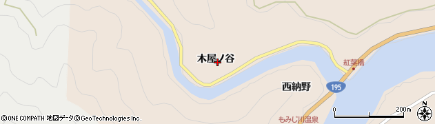 徳島県那賀町（那賀郡）大久保（木屋ノ谷）周辺の地図