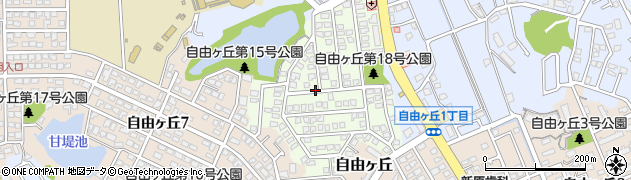 福岡県宗像市自由ヶ丘西町周辺の地図
