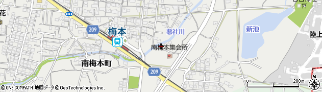 愛媛県松山市南梅本町314周辺の地図