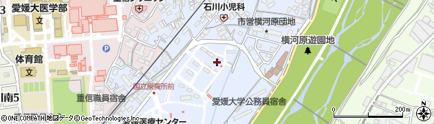 愛媛県東温市横河原周辺の地図