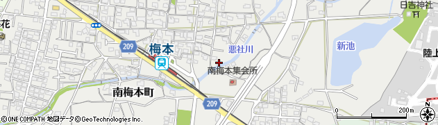 愛媛県松山市南梅本町563周辺の地図