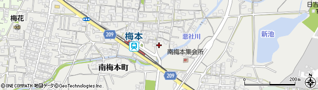 愛媛県松山市南梅本町769周辺の地図