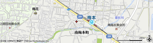 愛媛県松山市南梅本町884周辺の地図