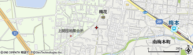 愛媛県松山市南梅本町1071周辺の地図