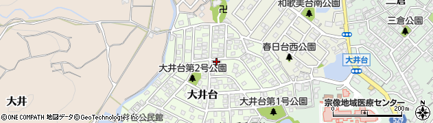 福岡県宗像市大井台周辺の地図