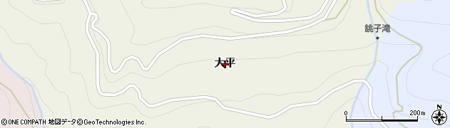 高知県大川村（土佐郡）大平周辺の地図
