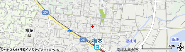 愛媛県松山市南梅本町820周辺の地図