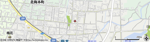 愛媛県松山市南梅本町674周辺の地図
