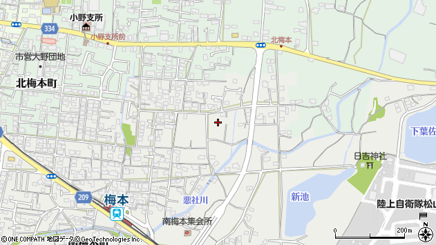 〒791-0245 愛媛県松山市南梅本町の地図