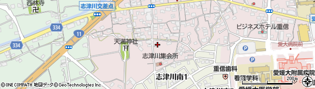 愛媛県東温市志津川690周辺の地図